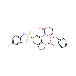 O=C1CCCCN1c1cc(S(=O)(=O)Nc2ccc(F)cc2F)cc2c1N(C(=O)OCc1ccccc1)CC2 ZINC000473135631