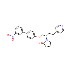 O=C1CCCN1[C@@H](CCc1ccncc1)COc1ccc(-c2cccc([N+](=O)[O-])c2)cc1 ZINC000003940914