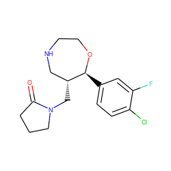 O=C1CCCN1C[C@@H]1CNCCO[C@H]1c1ccc(Cl)c(F)c1 ZINC000115737193
