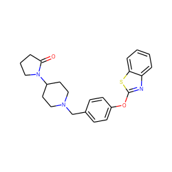 O=C1CCCN1C1CCN(Cc2ccc(Oc3nc4ccccc4s3)cc2)CC1 ZINC000006733248