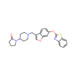 O=C1CCCN1C1CCN(Cc2coc3cc(Oc4nc5ccccc5s4)ccc23)CC1 ZINC000095596504