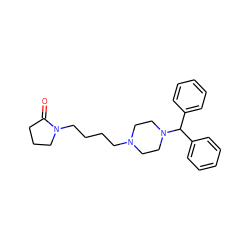 O=C1CCCN1CCCCN1CCN(C(c2ccccc2)c2ccccc2)CC1 ZINC000299853784