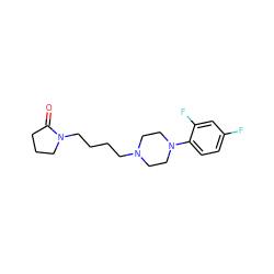 O=C1CCCN1CCCCN1CCN(c2ccc(F)cc2F)CC1 ZINC000299853755