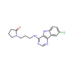 O=C1CCCN1CCCNc1ncnc2c1[nH]c1ccc(Cl)cc12 ZINC000002440447