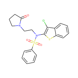 O=C1CCCN1CCN(c1sc2ccccc2c1Cl)S(=O)(=O)c1ccccc1 ZINC000115229986