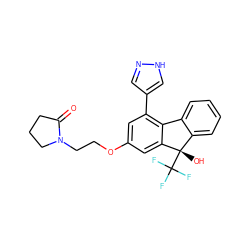 O=C1CCCN1CCOc1cc(-c2cn[nH]c2)c2c(c1)[C@@](O)(C(F)(F)F)c1ccccc1-2 ZINC000144864928