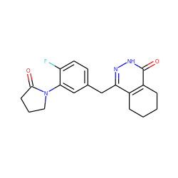 O=C1CCCN1c1cc(Cc2n[nH]c(=O)c3c2CCCC3)ccc1F ZINC000084687901