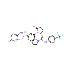 O=C1CCCN1c1cc(S(=O)(=O)Nc2ccc(F)cc2F)cc2c1N(C(=O)Nc1ccc(C(F)(F)F)cc1)CC2 ZINC000473135662