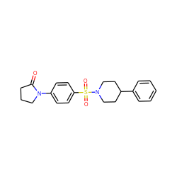 O=C1CCCN1c1ccc(S(=O)(=O)N2CCC(c3ccccc3)CC2)cc1 ZINC000001444227