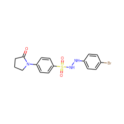 O=C1CCCN1c1ccc(S(=O)(=O)NNc2ccc(Br)cc2)cc1 ZINC000653698602