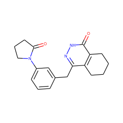 O=C1CCCN1c1cccc(Cc2n[nH]c(=O)c3c2CCCC3)c1 ZINC000167560754