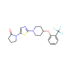 O=C1CCCN1c1cnc(N2CCC(Oc3ccccc3C(F)(F)F)CC2)s1 ZINC000049793237