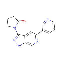 O=C1CCCN1c1n[nH]c2cnc(-c3cccnc3)cc12 ZINC000205261888