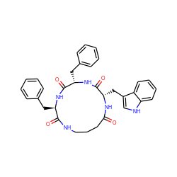 O=C1CCCNC(=O)[C@@H](Cc2ccccc2)NC(=O)[C@H](Cc2ccccc2)NC(=O)[C@H](Cc2c[nH]c3ccccc23)N1 ZINC000027083660