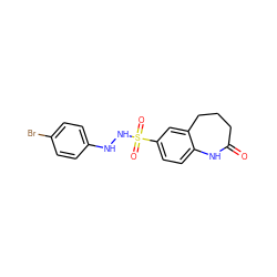 O=C1CCCc2cc(S(=O)(=O)NNc3ccc(Br)cc3)ccc2N1 ZINC000653703918