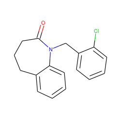 O=C1CCCc2ccccc2N1Cc1ccccc1Cl ZINC000001386974