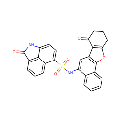 O=C1CCCc2oc3c(cc(NS(=O)(=O)c4ccc5c6c(cccc46)C(=O)N5)c4ccccc43)c21 ZINC000003200846