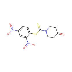 O=C1CCN(C(=S)Sc2ccc([N+](=O)[O-])cc2[N+](=O)[O-])CC1 ZINC000095580127