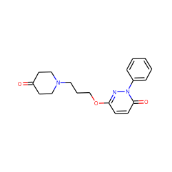 O=C1CCN(CCCOc2ccc(=O)n(-c3ccccc3)n2)CC1 ZINC000653871664