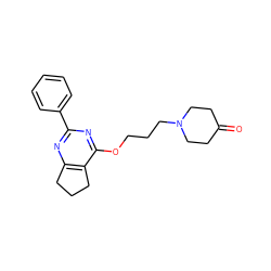 O=C1CCN(CCCOc2nc(-c3ccccc3)nc3c2CCC3)CC1 ZINC000653735432