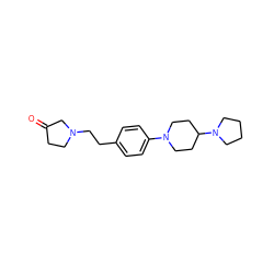 O=C1CCN(CCc2ccc(N3CCC(N4CCCC4)CC3)cc2)C1 ZINC000103298451