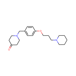 O=C1CCN(Cc2ccc(OCCCN3CCCCC3)cc2)CC1 ZINC000169337569