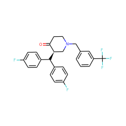 O=C1CCN(Cc2cccc(C(F)(F)F)c2)C[C@H]1C(c1ccc(F)cc1)c1ccc(F)cc1 ZINC000072104686