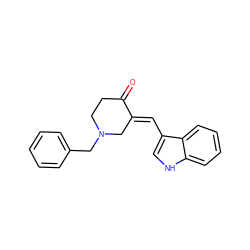 O=C1CCN(Cc2ccccc2)C/C1=C\c1c[nH]c2ccccc12 ZINC000013470148