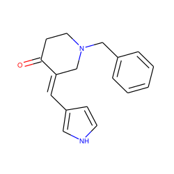 O=C1CCN(Cc2ccccc2)C/C1=C\c1cc[nH]c1 ZINC000053057176