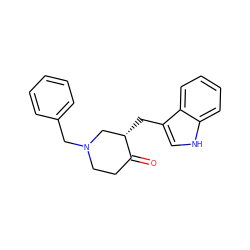 O=C1CCN(Cc2ccccc2)C[C@@H]1Cc1c[nH]c2ccccc12 ZINC000027564306