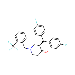 O=C1CCN(Cc2ccccc2C(F)(F)F)C[C@H]1C(c1ccc(F)cc1)c1ccc(F)cc1 ZINC000072106162