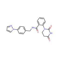 O=C1CCN(c2ccccc2C(=O)NCc2ccc(-n3cccn3)cc2)C(=O)N1 ZINC000473114690