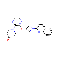 O=C1CCN(c2nccnc2OC2CN(c3ccc4ccccc4n3)C2)CC1 ZINC000096168782