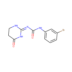 O=C1CCN/C(=N/C(=O)Nc2cccc(Br)c2)N1 ZINC000084635982