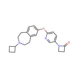 O=C1CCN1c1ccc(Oc2ccc3c(c2)CCN(C2CCC2)CC3)nc1 ZINC000038620743