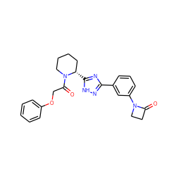 O=C1CCN1c1cccc(-c2n[nH]c([C@H]3CCCCN3C(=O)COc3ccccc3)n2)c1 ZINC000144219445