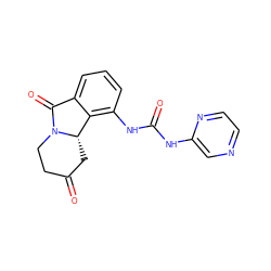 O=C1CCN2C(=O)c3cccc(NC(=O)Nc4cnccn4)c3[C@@H]2C1 ZINC000118089934