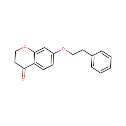 O=C1CCOc2cc(OCCc3ccccc3)ccc21 ZINC000653804892