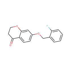 O=C1CCOc2cc(OCc3ccccc3F)ccc21 ZINC000653808039