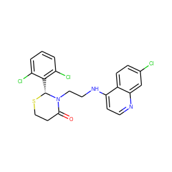 O=C1CCS[C@H](c2c(Cl)cccc2Cl)N1CCNc1ccnc2cc(Cl)ccc12 ZINC000035091113