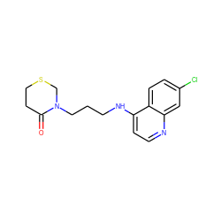 O=C1CCSCN1CCCNc1ccnc2cc(Cl)ccc12 ZINC000035091179