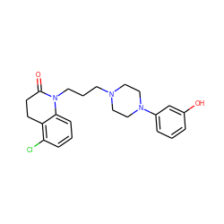 O=C1CCc2c(Cl)cccc2N1CCCN1CCN(c2cccc(O)c2)CC1 ZINC000013803887