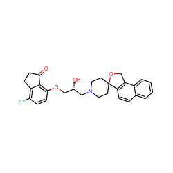 O=C1CCc2c(F)ccc(OC[C@H](O)CN3CCC4(CC3)OCc3c4ccc4ccccc34)c21 ZINC000026961319