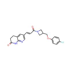 O=C1CCc2cc(/C=C/C(=O)N3CC(COc4ccc(F)cc4)C3)cnc2N1 ZINC000299834537