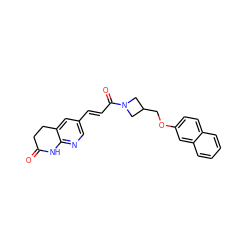 O=C1CCc2cc(/C=C/C(=O)N3CC(COc4ccc5ccccc5c4)C3)cnc2N1 ZINC000299834439