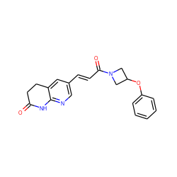 O=C1CCc2cc(/C=C/C(=O)N3CC(Oc4ccccc4)C3)cnc2N1 ZINC000198921274