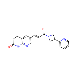 O=C1CCc2cc(/C=C/C(=O)N3CC(c4ccccn4)C3)cnc2N1 ZINC000299825846