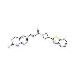 O=C1CCc2cc(/C=C/C(=O)N3CC(c4nc5ccccc5s4)C3)cnc2N1 ZINC000299825775