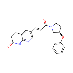 O=C1CCc2cc(/C=C/C(=O)N3CC[C@@H](Oc4ccccc4)C3)cnc2N1 ZINC000169707512