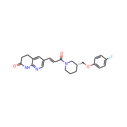 O=C1CCc2cc(/C=C/C(=O)N3CCC[C@@H](COc4ccc(F)cc4)C3)cnc2N1 ZINC000198921315